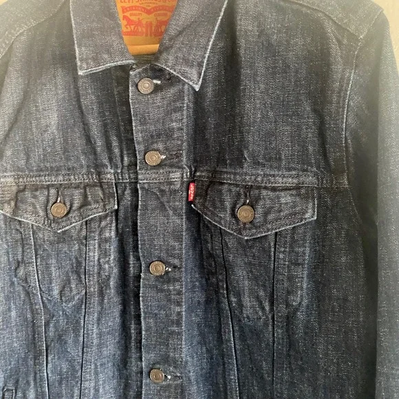 Levi's Denim Trucker Jacket Classic Fit Dark Wash Jean Jacket XL EUC